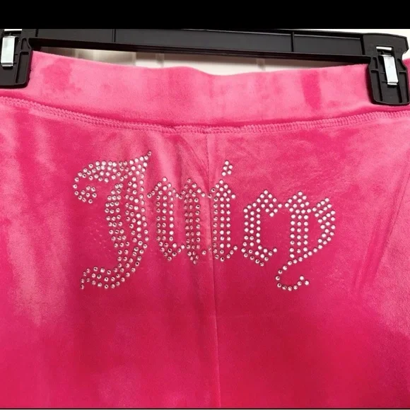 Juicy Couture Pink Velour Track Pants - Picture 3 of 7